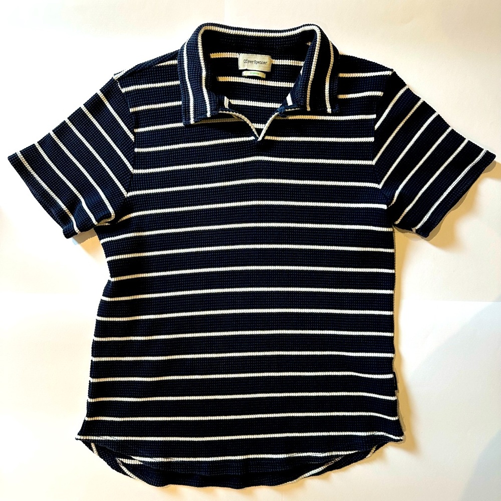 Oliver Spencer navy polo shirt | EUC